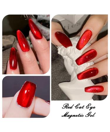 Wine Red Cat Eye Magnetic Gel Polish (A-008) - Long-Lasting UV Nail Art | International Shipping Available - Buy Online on GoSupps.com