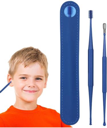 Ear Cleaning Tool Set - Gentle Two-Tips Curette Kit for Kids & Adults - Portable Ear Wax Discharging Supplies - 360 Degree Thorough Cleaning - Blue - Buy Online on GoSupps.com