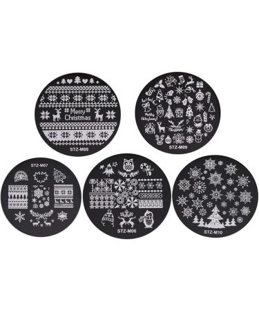 Lurrose Christmas Nail Stamps - 5 Snowflake Designs for DIY Nail Art & Manicure Decor - Buy Online on GoSupps.com