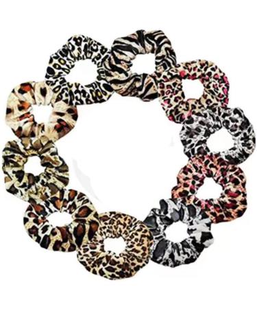 LUMoony Scrunchie Leopard Hair Bobbles Velvet 10 Pieces Elastic Hair Band Ponytail Holder Colourful Ponytail Hair Accessories Fabric Hair Scrunchie for Women and Girls Hair Accessories - Buy Online on GoSupps.com