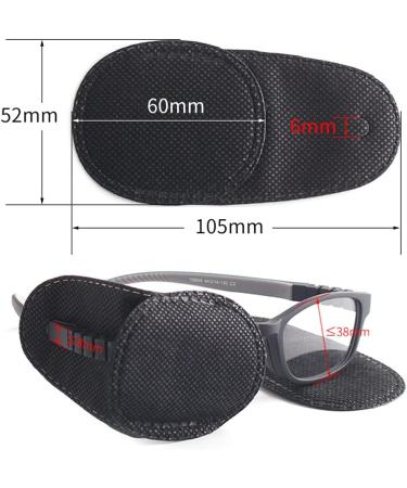 Glasses Patch 12PCs - Reusable Eye Flaps for Amblyopia & Strabismus Treatment | Kids & Adults | Black Medium - Buy Online on GoSupps.com