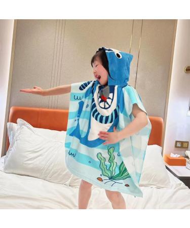 Supgomax Hooded Bathing Poncho for Kids | Cartoon Shark Towel | Absorbent Beach & Shower Hooded Bath Towel for Children - Buy Online on GoSupps.com