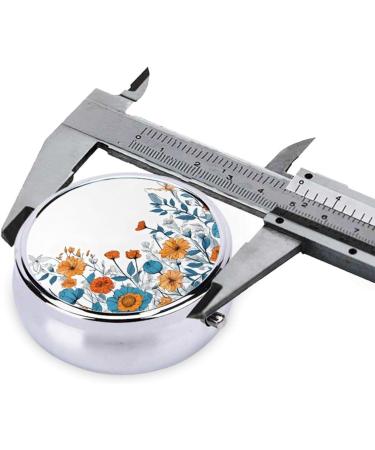 Turquoise Teal Floral Mini Round Pill Box - 3 Compartment Portable Pill Organizer for Travel Home & Office - Buy Online on GoSupps.com