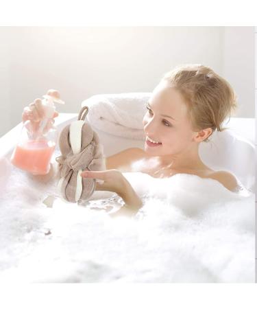 Mens Body Scrubber Stretch Back Sponge 2Pcs - Bath Shower Loofahs for Men & Women | Khaki Bathroom Cleaning Tools - Buy Online on GoSupps.com
