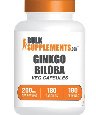 BulkSupplements.comginkgo Biloba Extract Capsules - Ginkgo Biloba Sourced from Leaves Herbal Supplement - Vegan 1 Capsule per Serving 180 Count (Pack of 1)