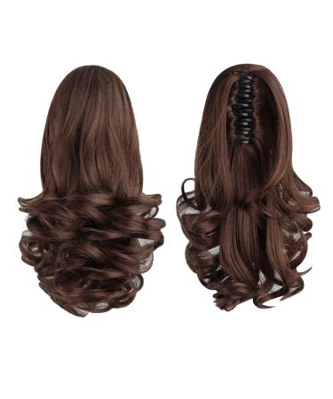 12in Curly Brown Ponytail Extension Claw Clip - Synthetic Fake Hair Extensions - Fluffy & Tangle-Free - Medium Brown Mix - 3.8 OZ - SYXLCYGG - Buy Online on GoSupps.com