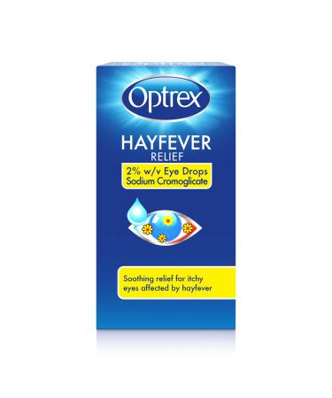 Optrex Hayfever Relief 2% w/v Eye Drops Sodium Cromoglicate Clinically Proven 10ml each Relieves Symptoms of Eye Allergy Works Instantly