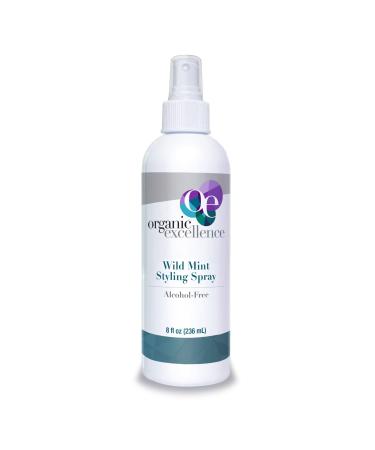 Organic Excellence Wild Mint Hair Styling Spray - 8 oz. Bottle - Revitalizing Hair Therapy  For All Hair Types  Alcohol-Free