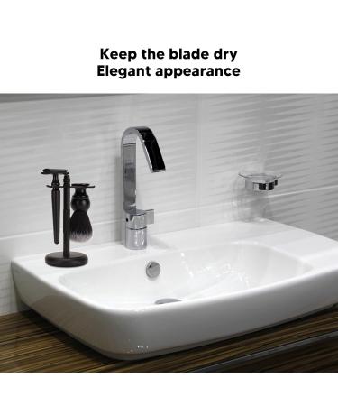 Bart Shaving Stand Holder & 3-Part Beard Care Set for Men | Black Safety Trimming Brush - Buy Online on GoSupps.com