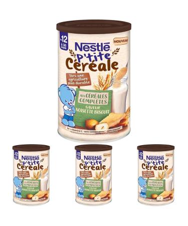 Nestl B b - P'tites C r ales - saveur Noisette Biscuit - c r ales compl tes - d s 12 mois - 415g (Lot de 4) 415 g (Lot de 4)