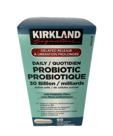 Kirkland Signature Daily Probiotic 30 Billion Active Cells with Probiotic Fibre - 90 Vegetarian Capsules