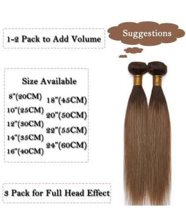SEGO TREEN 16 Real Human Hair Weave Bundle - 100% Virgin Brazilian Extensions in Medium/Chestnut Brown - Buy Online on GoSupps.com