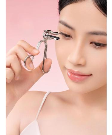Eyelash Curlers - Professional Metal Lash Curler with 4 Silicone Refill Pads | Silver Makeup Tool - Buy Online on GoSupps.com