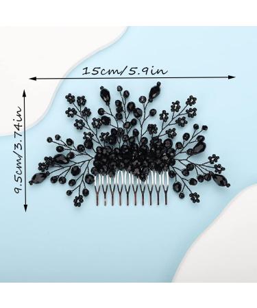 Kercisbeauty Black Beads Branch Hair Comb for Women Girls Wedding Bridal Black Hair Accessories - Buy Online on GoSupps.com