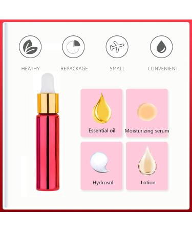 Tianzd 10ml Chrome Red Drip Bottles - 6 Pack with Glass Pipettes & Gold Caps for Essential Oils & Perfumes - International Shipping - Buy Online on GoSupps.com