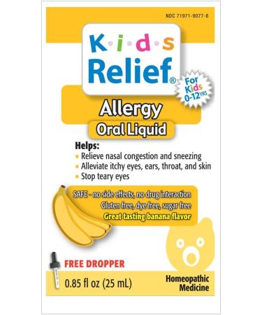 Kids Relief Allergy Oral Solution - 0.85 fl oz (25ml) | Natural Allergy Relief for Children - Buy Online on GoSupps.com
