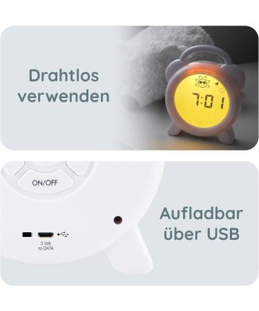 Alecto BC-100 Pedagogical Alarm Clock for Children - Sleep Trainer with LED Light - White - 1 Pack - Buy Online on GoSupps.com