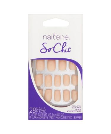 Nailene So Chic Nude High Gloss Flase Nails 28 Nails Nude Gloss