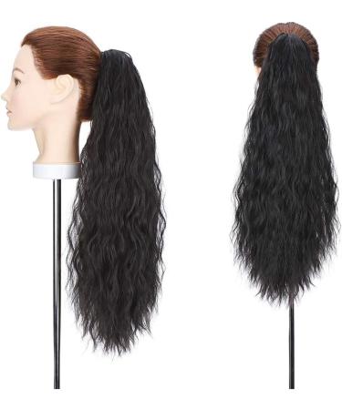 24" Long Ponytail Extensions Yaki Synthetic Claw Clip in Pony Tails Corn Wave Ponytail Curly Hairpiece for Women Natural Black 24inch (Pack of 1) Yaki-Natural Black - Buy Online on GoSupps.com