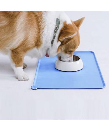 Audwud Waterproof Silicone Pet Mat for Dogs & Cats - Anti-Slip 71x46 cm Foggy Blue - Buy Online on GoSupps.com