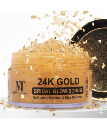 BEMT 24K Gold Face Scrub for Women Gentle Exfoliating Facial Scrub with Gold Particles Helps Improve Skin Appearance & Smooth Texture Bridal & Daily Skincare 100 g