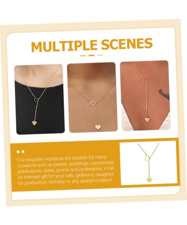 CALLARON Love Clavicle Chain Womens Necklaces Gold Heart Necklace Minimalist Necklaces for Women Lasso - Buy Online on GoSupps.com