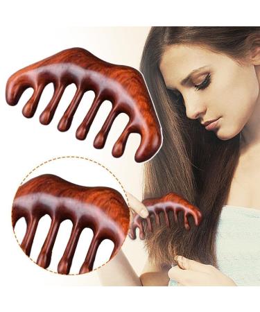 Head Meridian Massage Comb - Green Sandalwood Therapy Comb with 5 Wide Teeth for Hair & Blood Circulation - Enhance Acupuncture Experience - Buy Online on GoSupps.com