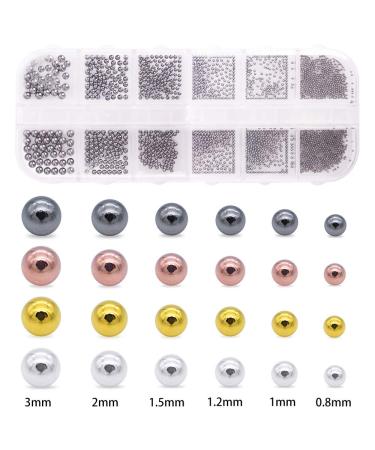 Shop 4Pcs Metal Nail Art Pearls - 3D Decoration Mini Caviar Beads & Manicure Accessories in Silver Gold Gray & Rose Gold | International Shipping - Buy Online on GoSupps.com