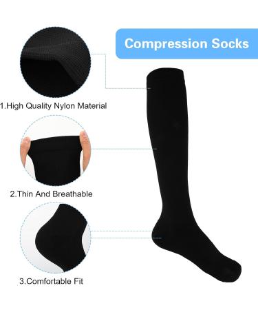 Jeffdad 2 Pairs Compression Socks for Women Men 15-25mmHg Knee High Compression Stockings for Sport Medical Compression Flight Socks for Nurses Running Flying Pregnancy Travel S-M - Buy Online on GoSupps.com