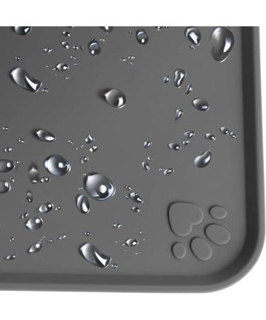 iGadgitz Home U6713 Silicone Pet Feeding Mat 47x30cm Non Slip Pet Food Mat for Dog Cat Bowls - Grey - Buy Online on GoSupps.com