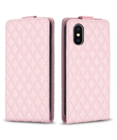VQWQ iPhone X/iPhone XS 5.8 "Case of luxury feed and flap Handyhole with leather cover wall pocket folding case Magnet card compartment protective cover for iPhone x/iPhone XS 5.8" Case xxf pink iPhone x/iPhone XS 5.8 "Pink