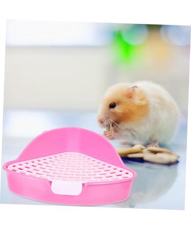 VILLFUL Box Rabbit Toilet Bunny Accessories Small Animal Critter Bath Pet Tub Plastic Cat Litter Tray 33X29.5X14CM Pink - Buy Online on GoSupps.com