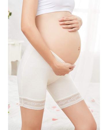 FEOYA Maternity High Waist Safety Shorts 2pcs L (99-110 lb) - Elastic Cotton Knickers for Pregnancy Support - Buy Online on GoSupps.com