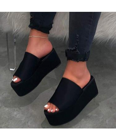 Stylish Women's Wedge Sandals - Platform Fish Mouth Peep Toe Summer Footwear in Soft Leather - Buy Online on GoSupps.com