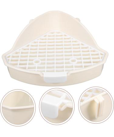 BESPORTBLE Rabbit Triangle Toilet Pet Litter Basin Pet Potty Guinea Pig Litter Tray Abs White 25.00X19.00X10.00CM White - Buy Online on GoSupps.com