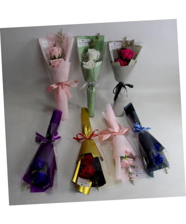 ABOOFAN 6 Pcs Flower Soap Bouquet Artificial Rose Flower Scented Rose Bouquet Rose Flower Soap Graduation Flower Bouquet Everlasting Flower Rose Flower Gift Carnation Decorate Delicate Bluex3pcs 34x12x6cmx3pcs - Buy Online on GoSupps.com