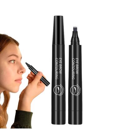 Liquid Eyebrow Pen - Waterproof Eyebrow Pencil, Black Eyebrow Marker Pen, for Natural Simulation, Wild Eyebrows, Quick Dry, Long Lasting, No Smudging Lecerrot
