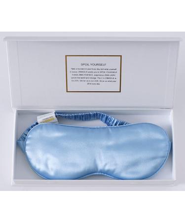 Zimasilk sleeping mask made of 100 % pure mulberry lide with a thickness of 22 momme filled with 100 % mulberry lide fastening band made of silk extremely soft and comfortable sleep mask sky blue - Buy Online on GoSupps.com