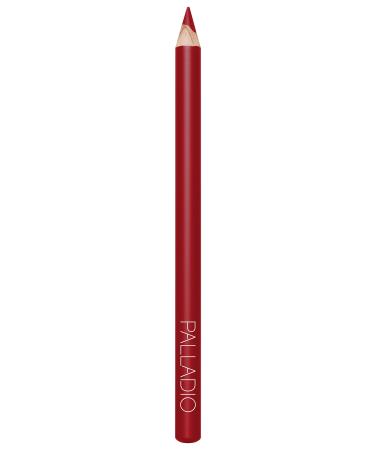 Palladio Lip Liner Pencil, Wooden, Firm yet Smooth, Contour and Line with Ease, Perfectly Outlined Lips, Comfortable, Hydrating, Moisturizing, Rich Pigmented Color, Long Lasting, Rockin Red Rockin' Red