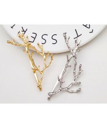 Oopsu 6pcs Minimalist Dainty Gold Silver Hair Clips - Metal Branches Hair Accessories - Buy Online on GoSupps.com