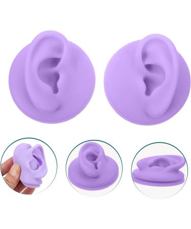 DOITOOL 2pcs Colored Ear Model Piercing Jewelry Earring Holder Stand - Purple Ear Displays for Practice - 6.5x6.5CM - Buy Online on GoSupps.com