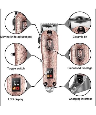 Hair Clippers for Men Professional Metal Housing Hair Trimmer Barber Cordless Electric Hair Clipper Men Rechargeable Lithium Battery With Box - Buy Online on GoSupps.com