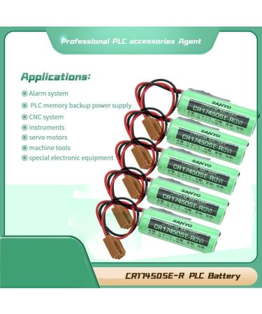 Buy Pack of 5 CR17450SE-R 3V 2500mAh PLC Replacement Batteries for SANYO CNC Series - High Performance & International Shipping - Buy Online on GoSupps.com