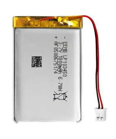 EEMB Lithium Polymer Battery 3.7V 1800mAh 103450 Lipo Rechargeable Battery Pack with Wire JST Connector for Speaker and Wireless Device- Confirm Device & Connector Polarity Before Purchase