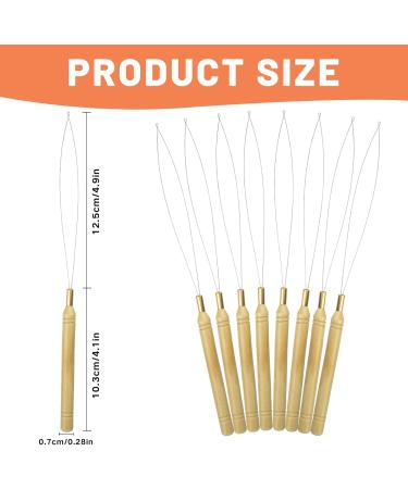 8 Pieces Hair Extension Loop Needle Wood Hair Extension Pulling Hook Tools for Micro Rings Nano beads Styling Accessories - Buy Online on GoSupps.com