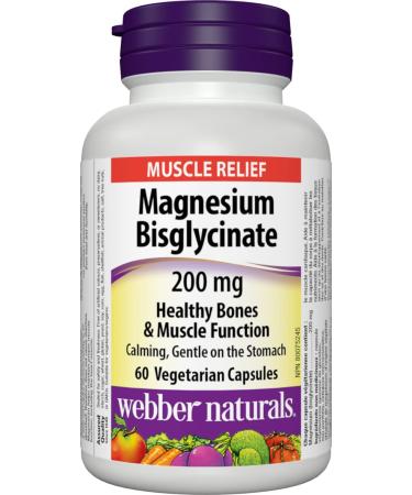 Webber Naturals Magnesium Bisglycinate 200mg 60 Vegetarian Capsules