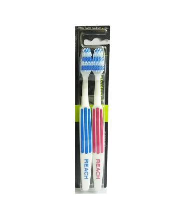 Listerine Duo Reach Interdental Medium Toothbrush - Pack of 2 Multicolor