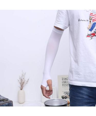 Premium Cycling Arm Sleeves - Sun Protection & Ice Silk Cuff Guard for Men & Women - White - Buy Online on GoSupps.com