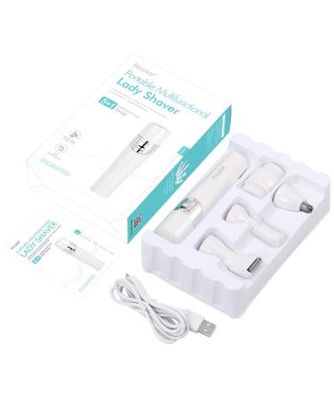 Frcolor 5 in 1 Painless Electric Hair Removal for Women - Face, Lip, Chin, Cheek, Nose, Eyebrow Trimmer & Facial Brush - Buy Online on GoSupps.com