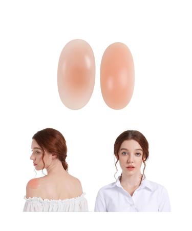 Soft Silicone Shoulder Pads Anti-Slip Invisible Shoulder Pads Individually Wrapped Sticky Dimensional Shoulder Pads Shoulder Enhancer Pads for Womens Clothing(Skin Color)
